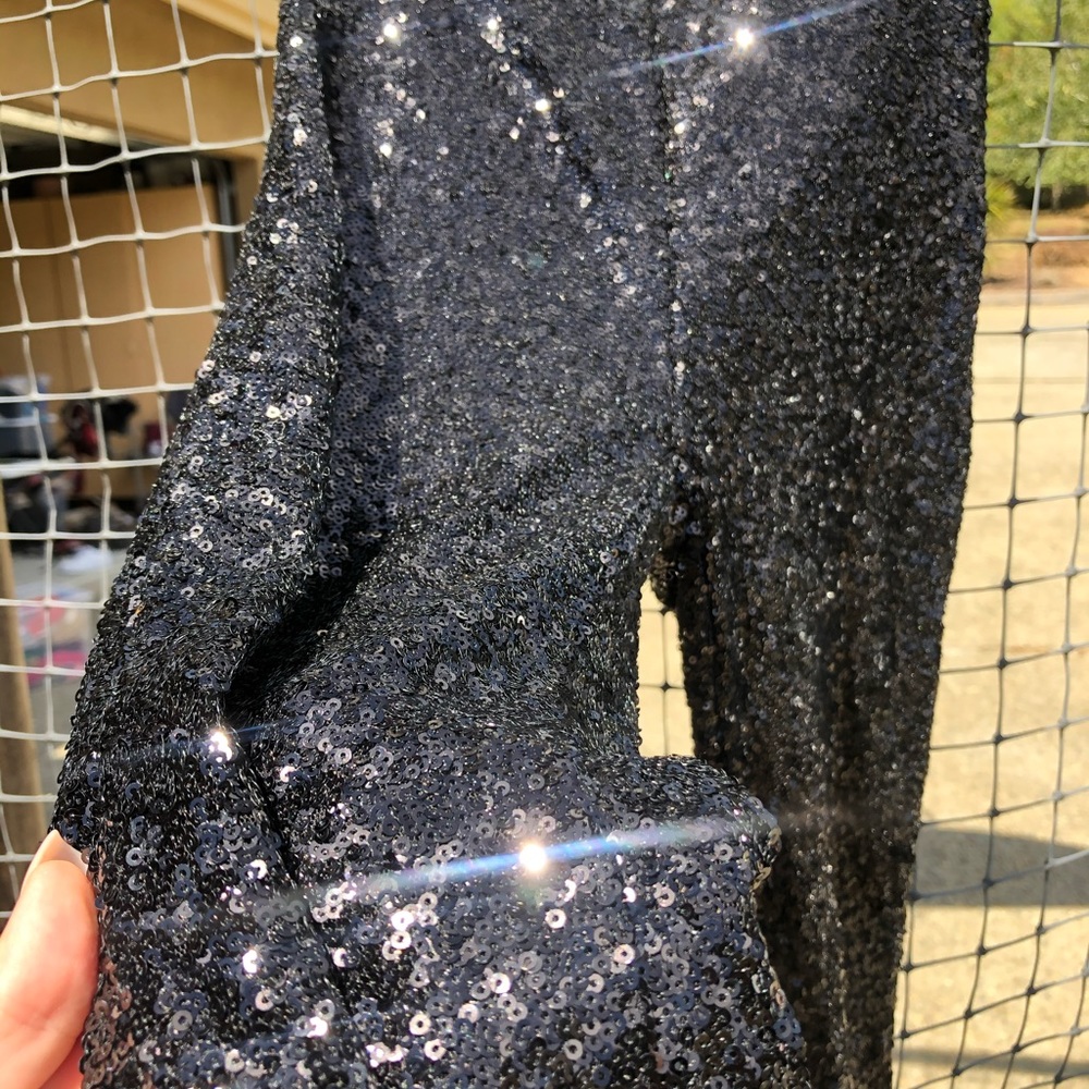 H&M Black Sequin Sparkly Trousers